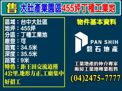 大肚產業園區455坪丁種工業地視意圖